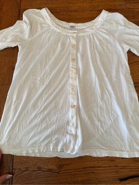 Splendid White women’s Button-Front Short Sleeve Top